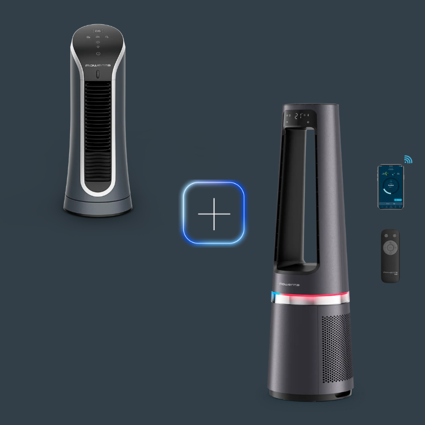 Rowenta Promo Pack Eclipse 3 en 1 Purificador, ventilador y calefactor + Eole Compact Miniventilador de torre