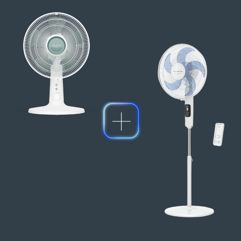Rowenta Promo Pack Turbo Silence Ventilador de pie + Turbo Silence Extreme Ventilador de mesa