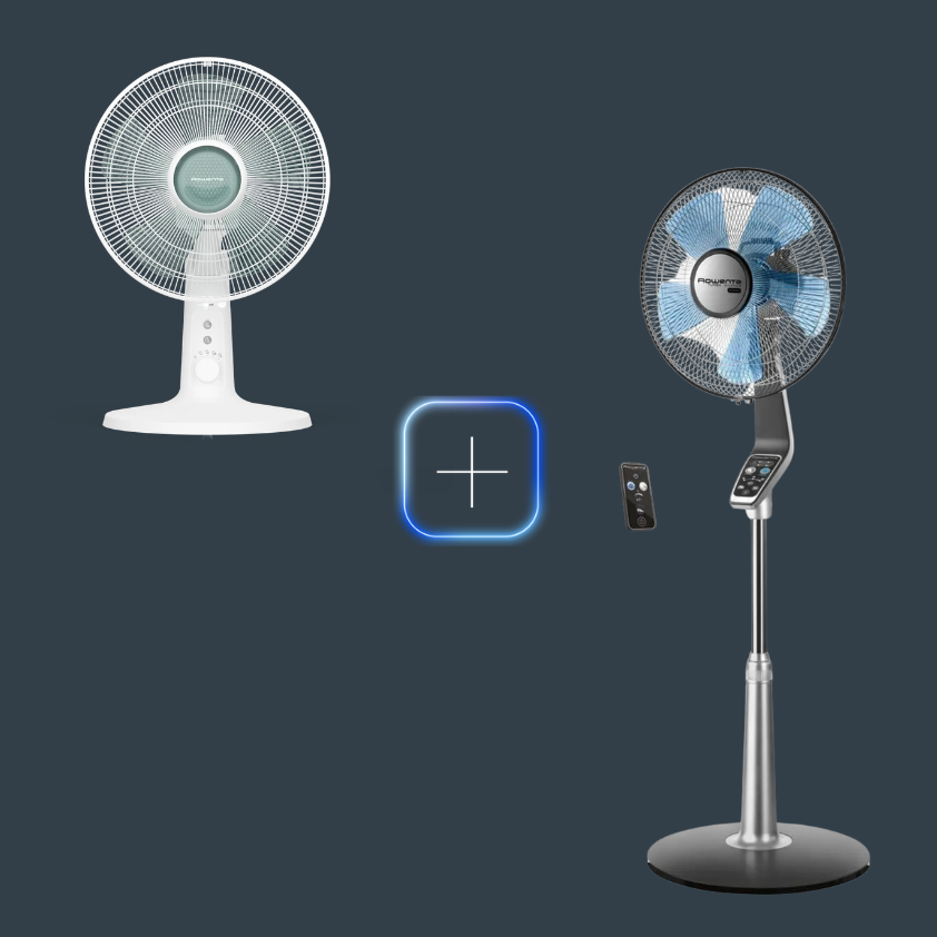 Rowenta Promo Pack Turbo Silence Extreme Ventilador de pie + Ventilador de mesa